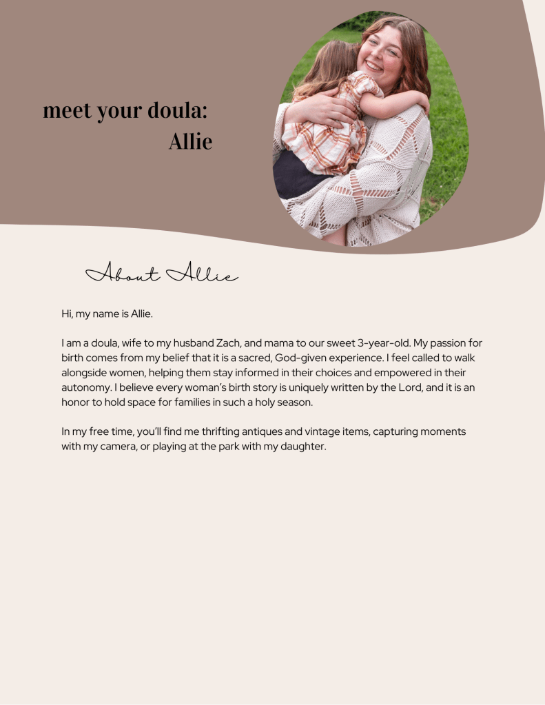 Meet Christian doula serving East Tennessee, Allie Caddell. 